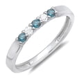 thumbnail image 1 of Dazzlingrock Collection 0.25 Carat (ctw) 18k Round Blue And White Diamond 5 Stone Anniversary Band 1/4 CT, White Gold, Size 5.5, 1 of 1