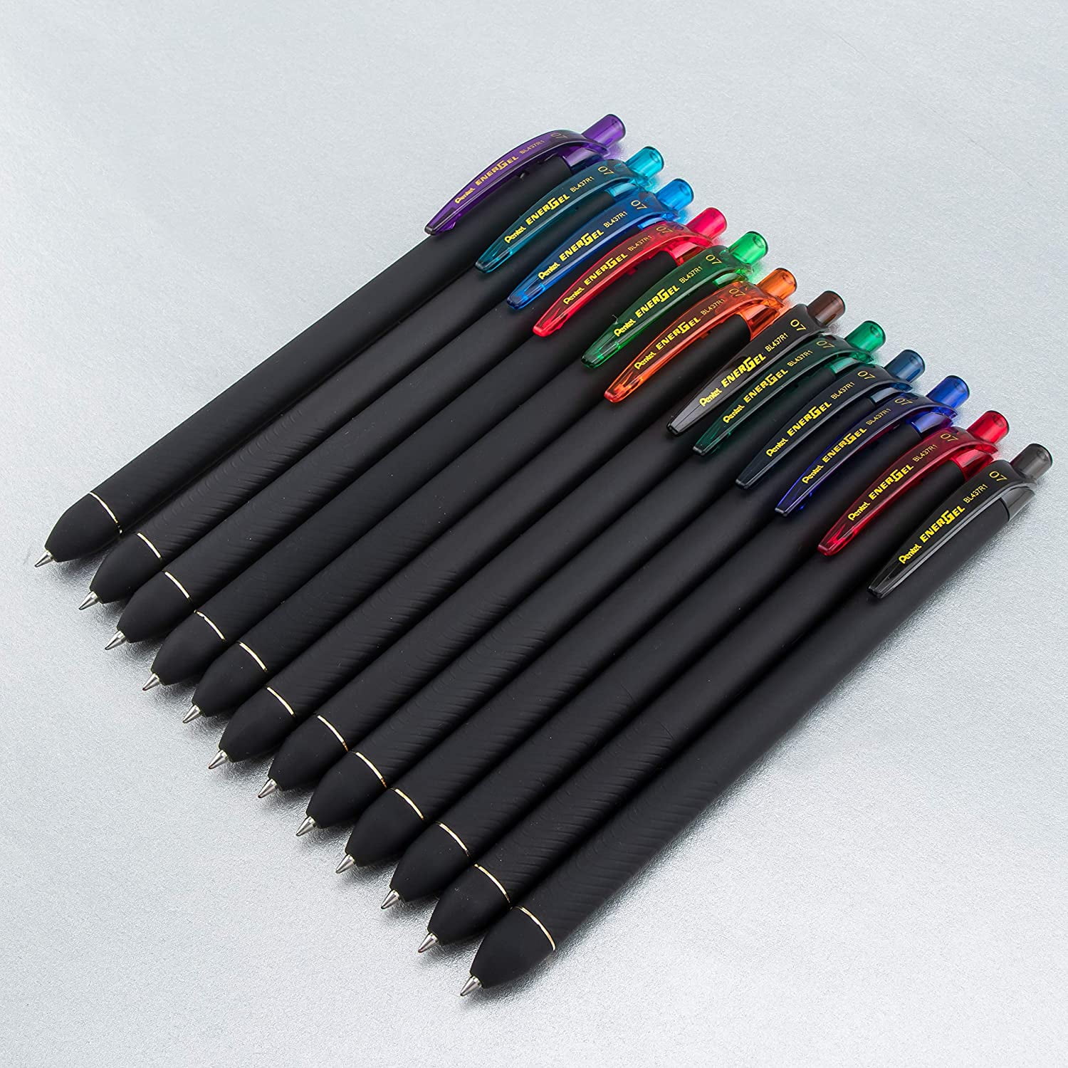 Pentel EnerGel Kuro Liquid Gel Pen, (0.7mm) Medium line, Brown Ink, 12 Pack (BL437R1-E) Brown 12 Pack