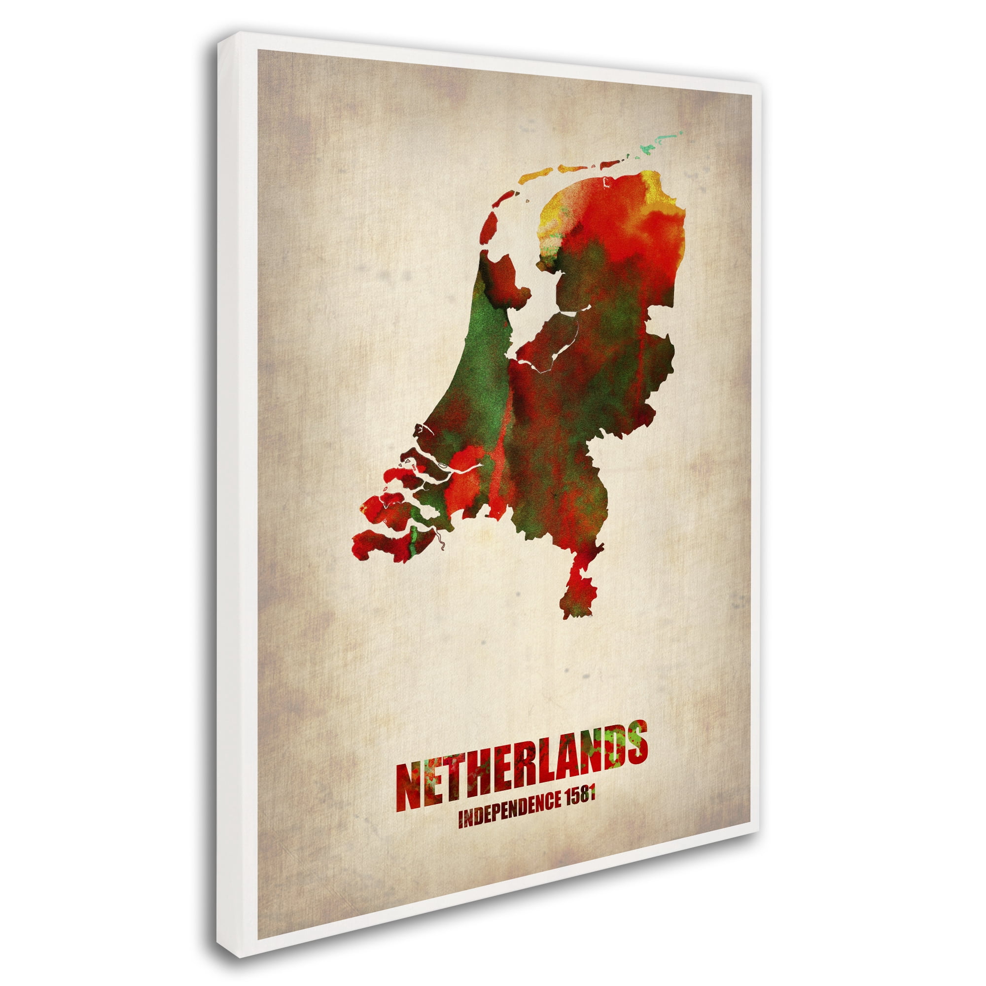 Trademark Fine Art "Netherlands Watercolor Map" Canvas Art by Naxart