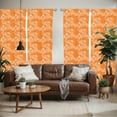 thumbnail image 2 of Ambesonne Orange Window Curtains, Japanese Tree Birds Art, Each 28" W x 84" L, Marigold White, 2 of 5