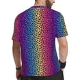thumbnail image 2 of Wukai Leopard Neon Rainbow Gradient Print Men's Short-Sleeved Mesh T-Shirt,Quick-Dry Short Sleeve Workout T-Shirt-X-Large, 2 of 8