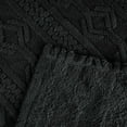 thumbnail image 5 of Superior Arctic Fleece Boho Knit Jacquard Blanket, Throw, Black, 5 of 7