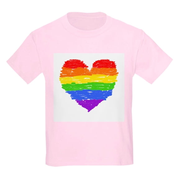 CafePress - Rainbow Heart 3 T Shirt - Light T-Shirt Kids XS-XL