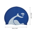 thumbnail image 4 of Unique Bargains 1 Pc Silicone Whales Pattern Swim Cap Navy Blue White, 4 of 5