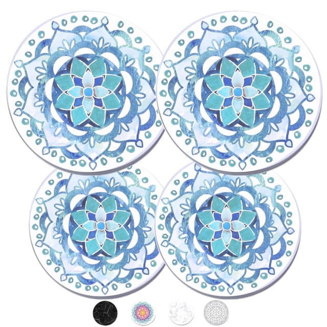 Juego de 4 fundas eléctricas Robbins Aria para estufa, diseño mandala azul