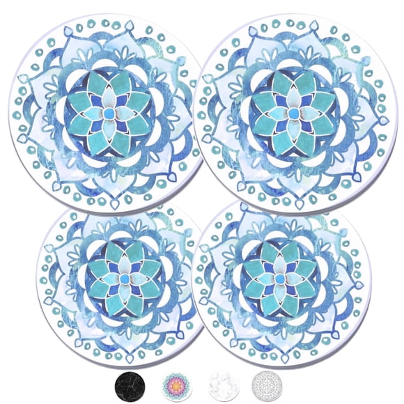 Juego de 4 fundas eléctricas Robbins Aria para estufa, diseño mandala azul