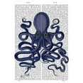 thumbnail image 4 of Fab Funky 19x24 Black Modern Wood Framed Wall Art Titled - Octopus 9, Blue, 4 of 6