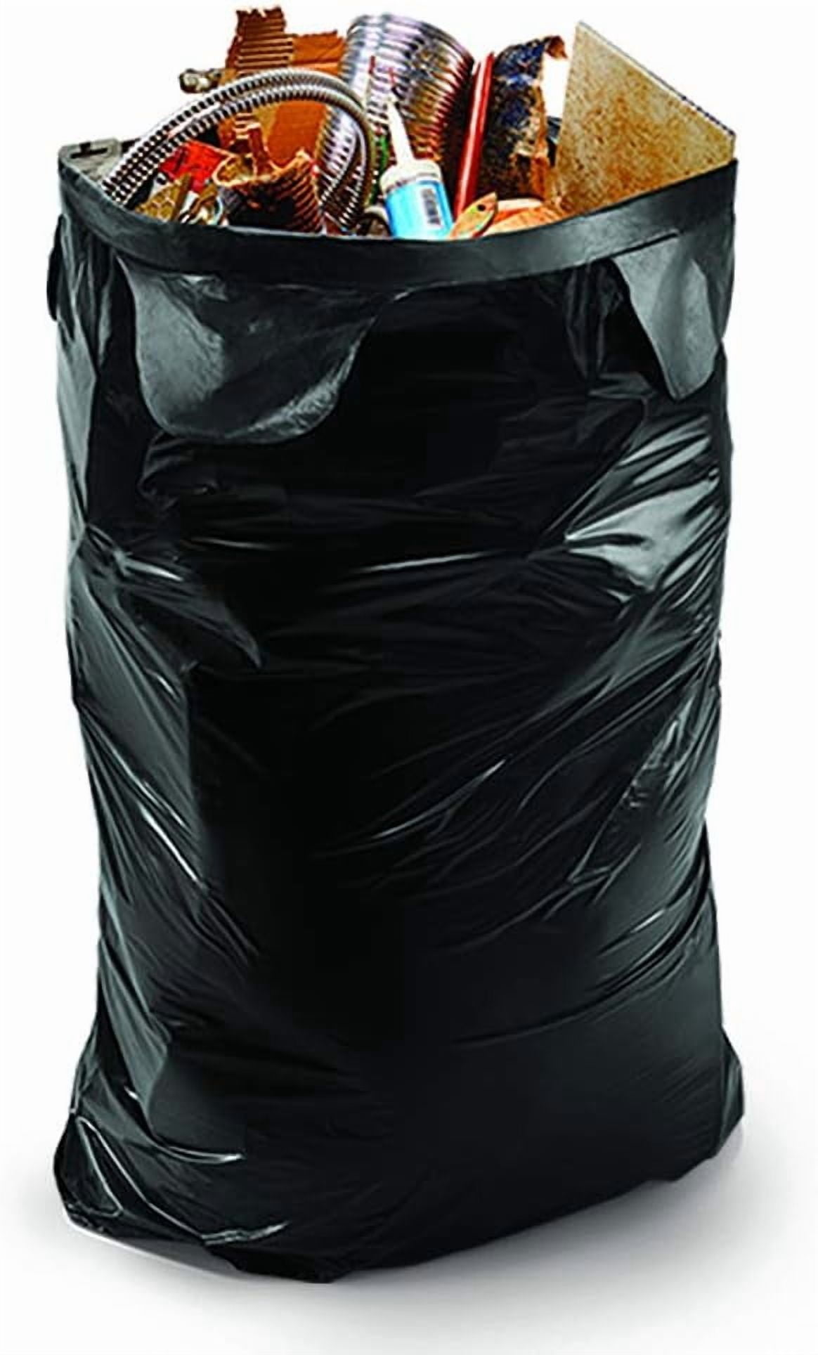 Contractor Trash Bags - 45 Gallon, 18 Bags, Wing Tie Closure, 3 MIL Thick, Gusseted Bottom, Black - Heavy Duty Industrial Strength Garbage Bags