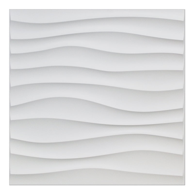 Art3d Wave Design V 19.7 in. x 19.7 in. PVC 3D Wall Panel (12Pack