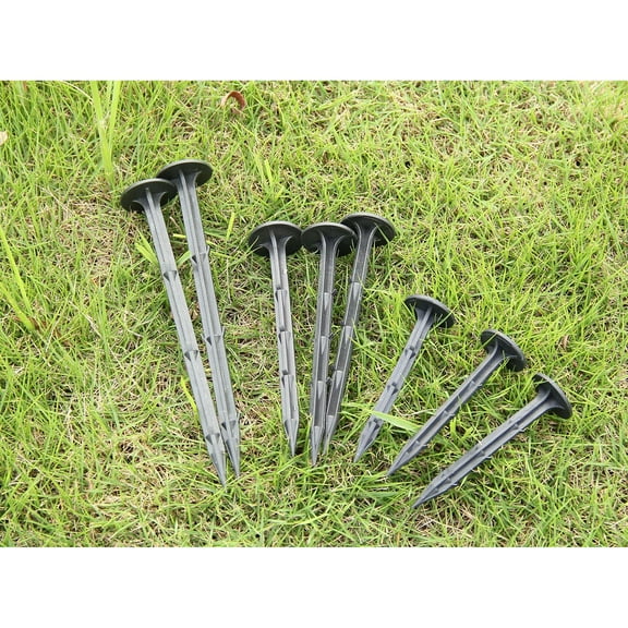 HOMEMAXS 100pcs Plastic Garden Stakes Heavy Duty Tent Pegs Bulk for Camping Hiking Canopy Gardening Trip