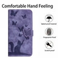 thumbnail image 2 of Wallet Case Designed for Apple iPhone 15 - 6.1 inch for Women,Flip Folio Cover with Butterfly Embossed PU Leather Kickstand Credit Card Holder Slots Magnetic Wrist Strap Phone Case, Purple, 2 of 13
