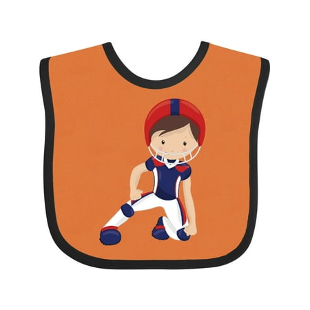 

Inktastic American Football Cute Boy Brown Hair Rugby Gift Baby Boy Bib