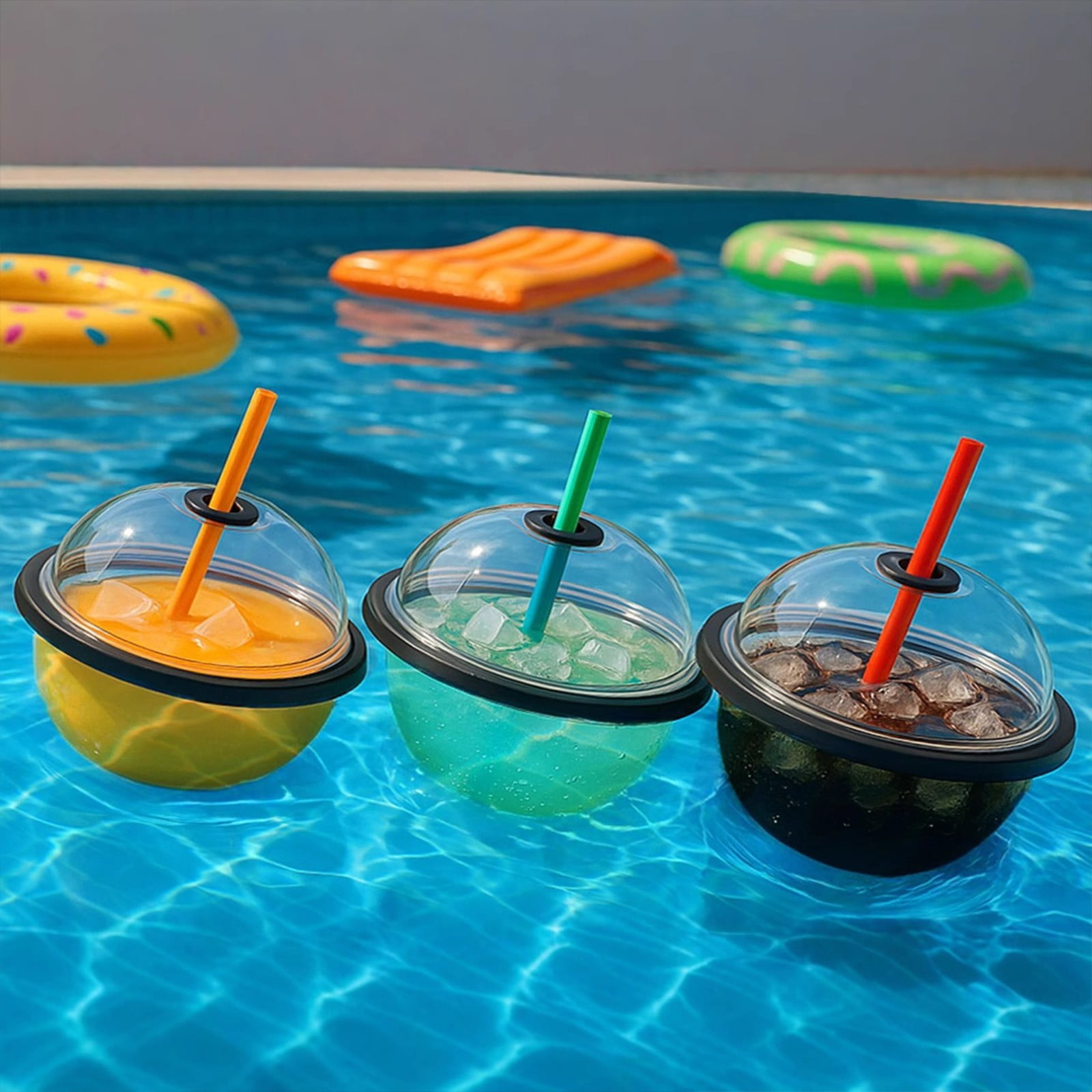 1pc Extra Large Round Ice Mould Versatile Ice Maker Ice Bath Accessories For Ice Bath Coolers (With A Straw) Silicone for Food States Map Ice Tray Small Ice Tray Water Bottle Ice Trays Silicone Baby