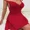 Wine Red, variant on CHICME Nightgowns For Women Solid Color Lace Trim Side Slit Modal Cami Sleep Dress Womens Pajamas & Loungewear Green-L