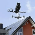 thumbnail image 5 of Metal Weathervane with Owl Ornament, Garden Stake Weather Vane Professional Measuring Tool Garden Yard Roof Mount Black09, 5 of 8