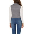 thumbnail image 3 of INSPIRE CHIC Women's Casual Faux Suede Sleeveless Short Biker Vest Jacket M Grey, 3 of 7