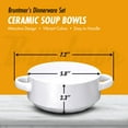 thumbnail image 3 of Bruntmor 19 Oz Ceramic Soup Bowl With Handles Set of 4, 19 Ounces Large Ceramic White French Onion Soup Crocks For Kitchen, Side Dish, Cereal Bowl Set Or Christmas Table Decoration, 3 of 6