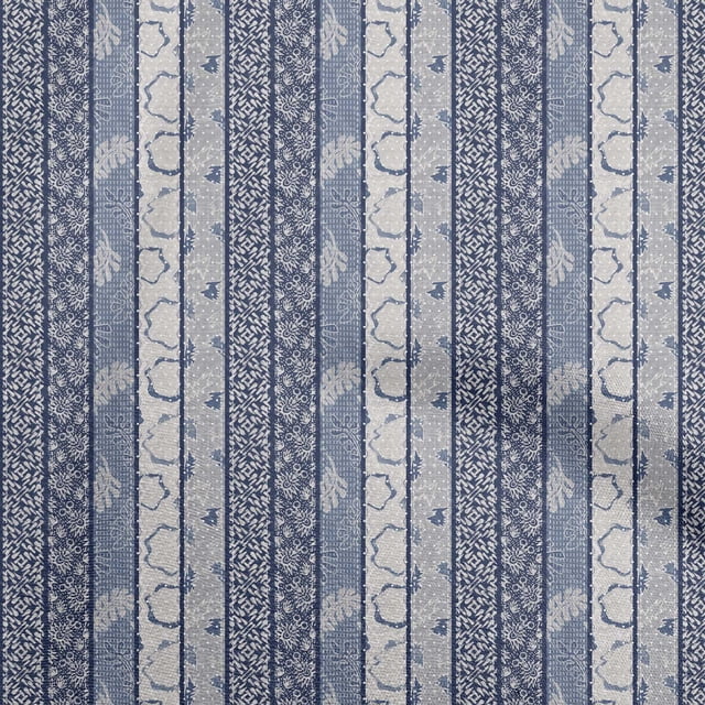 oneOone Polyester Spandex Navy Blue Fabric Asian Dabu Print Sewing Craft Projects Fabric Prints By Yard 56 Inch Wide