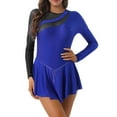 thumbnail image 4 of iEFiEL Womens Sparkling Rhinestone Skating Dress Mesh Patchwork Dance Leotard Dress Costume, 4 of 7
