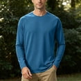 thumbnail image 2 of Linfrsh Long Sleeve Shirt Men Mens Long Sleeve Tee Shirts Stretch Crew Neck Tee Shirts Casual T Shirts for Men, 2 of 5