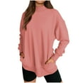 thumbnail image 2 of Xcmzpl Womens Sweatshirts Casual Solid Color Crewneck Sweatshirt Athletic Sweater Tops Work Long Sleeve T-shirts Early Fall Fashion, 2 of 7