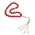 thumbnail image 3 of Islamic Prayer Rosary Red Muslim Holding Rosary Durable Agate for Decoration, 3 of 5
