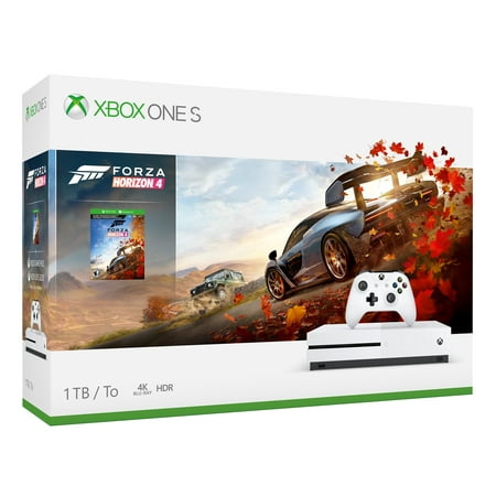 Microsoft Xbox One S 1TB Forza Horizon 4 Bundle, White, (Best Xbox One X Monitor)