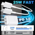 thumbnail image 3 of Cargador rápido Samsung, tipo C, 25 W, con cable de 10 pies, negro, 3 of 7