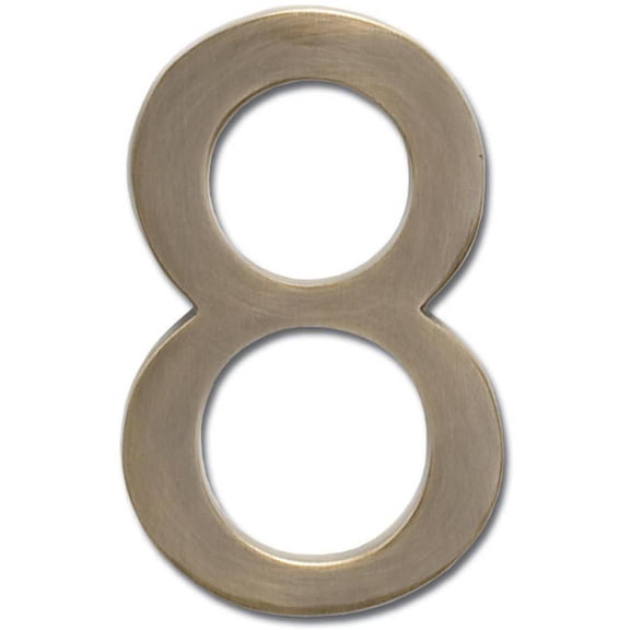 Architectural Mailboxes 3582AB-8 Solid Cast Brass 4 inch Floating House Number Antique Brass ''8''