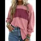 thumbnail image 2 of Blusas de Larga de Gran Tamaño, Moda 2025, Cuello Redondo, Informal, con Bloques de Color, para Mujer. Rosa M, 2 of 7