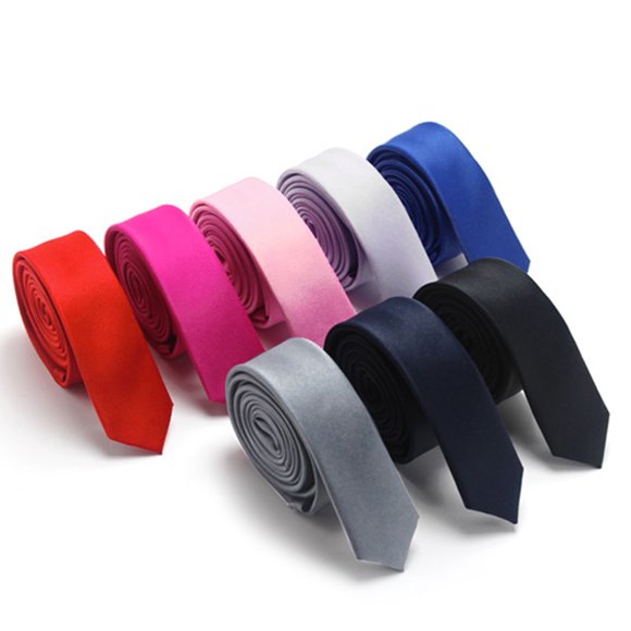 Corbata de flecha estrecha y fina de 7 colores para hombre, estilo casual, color puro