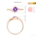 thumbnail image 4 of ANGARA Natural Semi Bezel-Set Solitaire Round Amethyst Bypass Ring in 14K Rose Gold for Women (Size-6mm) | February Birthstone, Birthday, Anniversary, Jewelry Gift for Women | Natural Amethyst Ring, 4 of 9