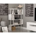 thumbnail image 3 of Adriana 49" Geometric Four Shelf Bookcase, White, 3 of 4