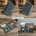 thumbnail image 2 of Contact's GenuineLeather Passport Holder with Airtag Slot RFID Blocking Passport Wallet Travel with SIM Card Removal Tool (Gray), 2 of 12