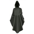 thumbnail image 7 of DuoJiaJ Adults Hooded Cape, Stand Collar Punk Style Cloak Green Sizes S-L, 7 of 7