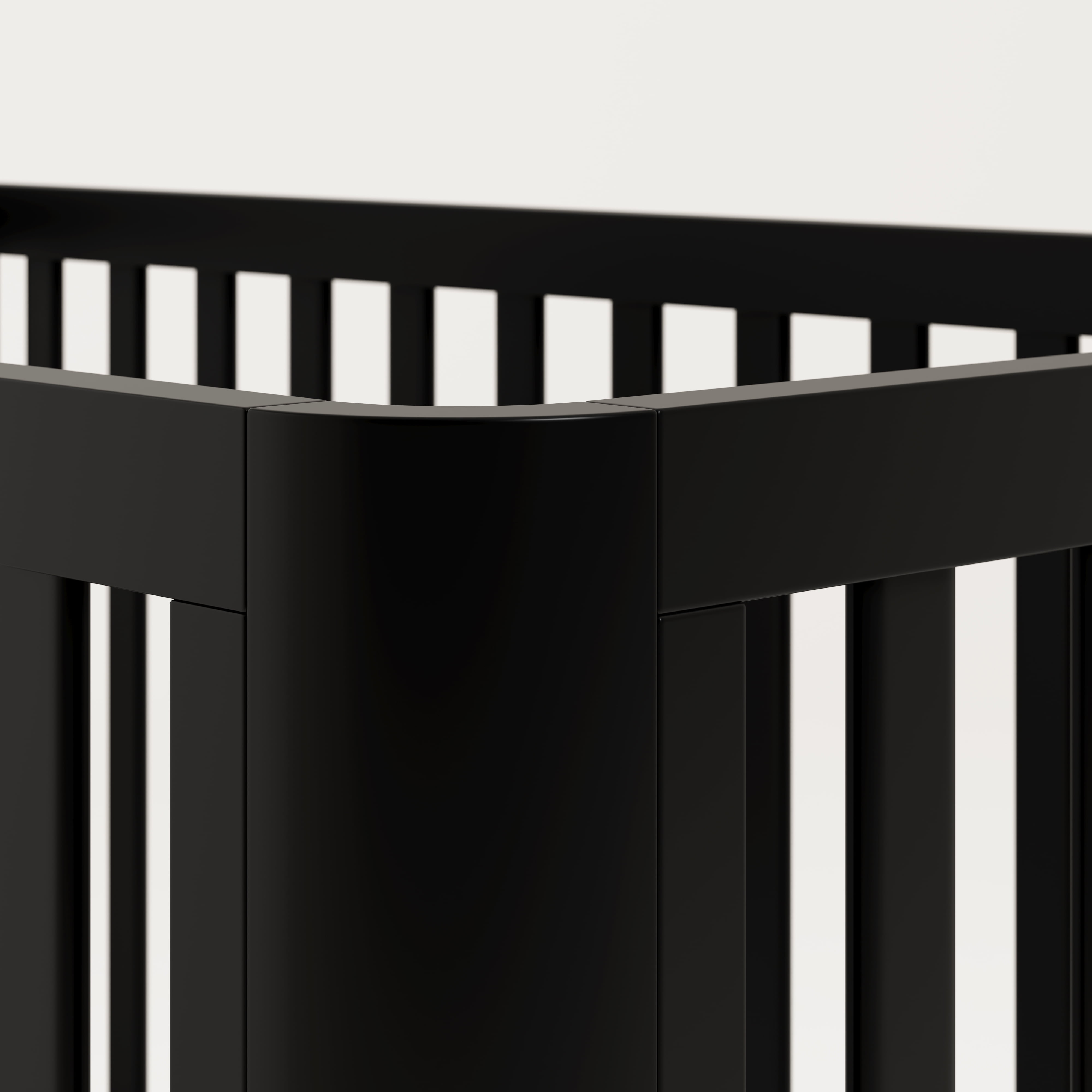 Storkcraft Santos 3-in-1 Convertible Baby Crib, Black with Natural