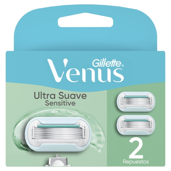 Cartucho Rastrillo Mujer Gillette Venus Ultra Suave Sensitive con Aloe 2 pzas
