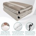 thumbnail image 4 of Quilts Twin XL Size Bedding Set, Brown Striped Lightweight Quilted Comforter, Contemporary Geometric Art Rustic Soft Reversible Bedspread Coverlet with Pillow Covers for All Season, 68" x 98", 4 of 9
