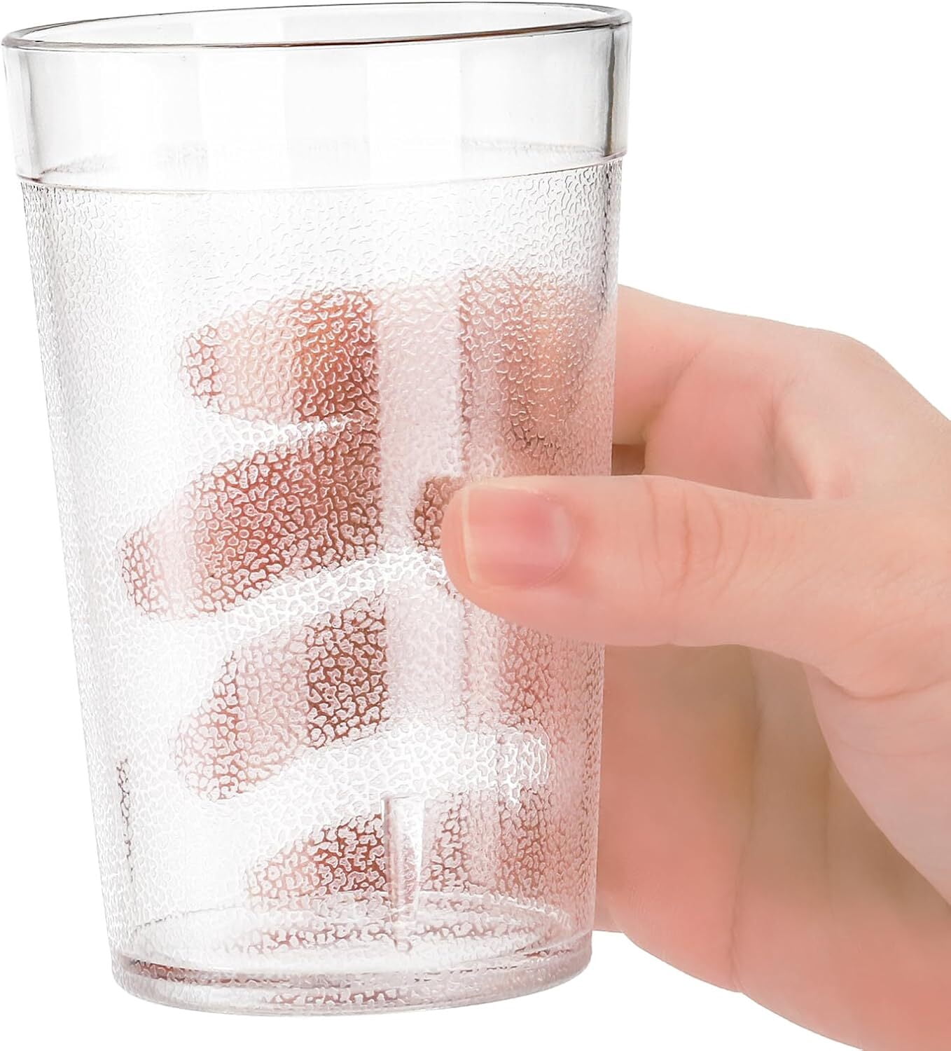 PandaTop Plastic Cups Reusable 12 Pieces, Unbreakable Water Drinking Cup,610ML Durable Plastic Drinking Cups,Tumbler Cups Reusable Kitchen Cups Set for Indoor Outdoor Travel Bathroom (Transparent)