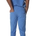 thumbnail image 6 of Members Only Men's Premium Drawstring Jogger Cargo Scrub Pants with 11 Pockets - Ceil Blue - XL, 6 of 6