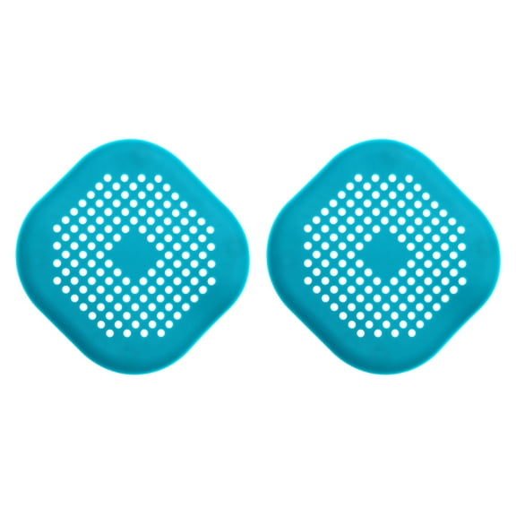 Uxcell 2packs Shower Drain Hair Catcher  Square Drain Strainer for Shower Kitchen, Blue