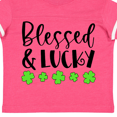 thumbnail image 4 of Inktastic Blessed and Lucky 4 Leaf Clovers St. Patrick's Day Boys or Girls Toddler T-Shirt, 4 of 5