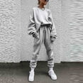 thumbnail image 2 of Womens Plus Size Clearance ! BVnarty Sweater Suit for Women Solid Color Drawstring Two-Piece Set Fashion Fall Winter Long Trousers Comfy Lounge Casual Pocket Gray XXL, 2 of 7