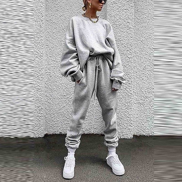 SMihono Pantalon en Lin Femme Mode Grande Taille Décontracté Ample Mode Femme Décontracté Uni Manches Longues Col Rond Survêtement Pantalon Crayon Pantalon Grand Femme, jusqu'à 65 % de Réduction!