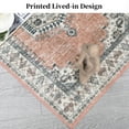 thumbnail image 6 of HOMERRY Area Rug 9' x 12' Vintage Distressed Medallion Floral Area Rug for Living Room Washable Soft Indoor Floor Carpet, Orange, 6 of 7
