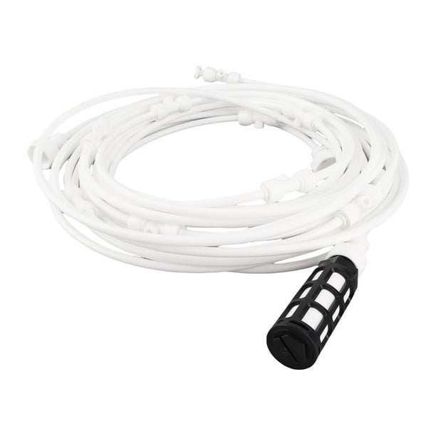 Enfriamiento por Nebulización, Kit de Manguera de Nebulización Con Boquillas de Filtro de Bomba de 29.5 Pies Fuente de Alimentación Nebulización Al Aire Libre para Patio,