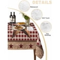 thumbnail image 2 of Vintage Texas Star Brown Table Cloth, Waterproof Tablecloth for Rectangle Tables, Red Plaid Berry Farmhouse Reusable Washable Fabric Table Cover for Restaurant Kitchen Dining Tables 52"x70", 2 of 9