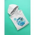 thumbnail image 3 of Abstract Blue Palm Tree Hoodie Men -Image by Shutterstock, Male x-Large, 3 of 4