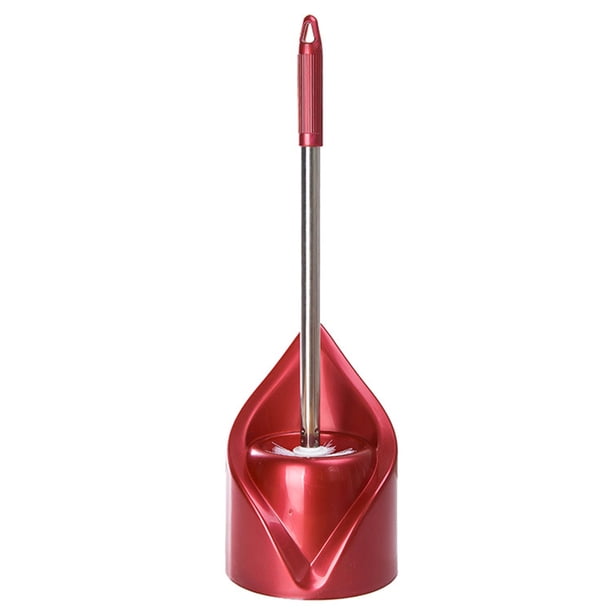 Moyic Cepillo de baño para el hogar, hotel, oficina, acero inoxidable, mango largo, cepillo para inodoro, herramienta de limpieza, cuadrado Juegos de accesorios de baño vino rojo 1# Moyic HA000367-04B