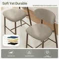 thumbnail image 5 of Counter Height Bar Stool Set of 2,25" Fabric Upholstered with Cross Support Metal Frame for Kitchen Island, Home Use, Camel, 5 of 8